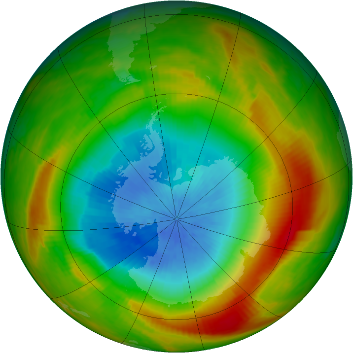Antarctic ozone map for 18 October 1981